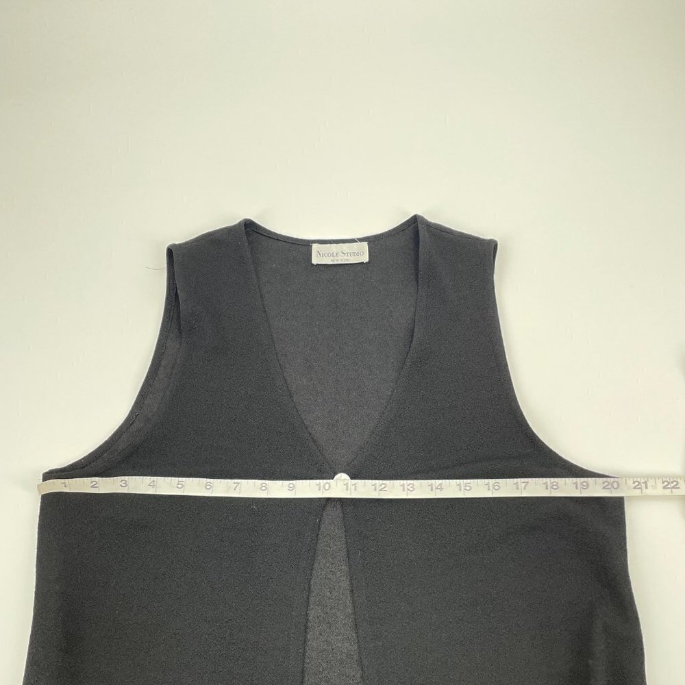 Nicole Studio Black One Button Sleeveless Outer Layer Vest Womens Size Large - Picture 4 of 5